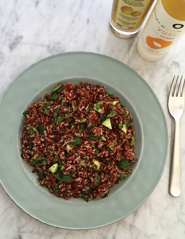 Salade De Riz Rouge A La Menthe Et A La Vinaigrette Aux Echalotes